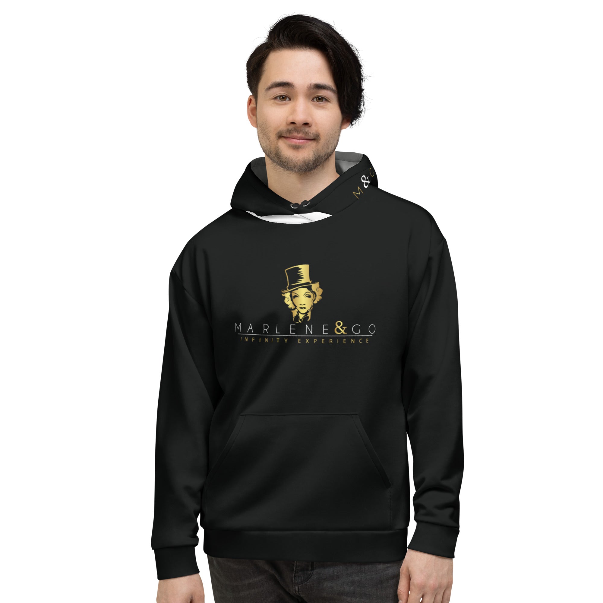 Sudadera negra Marlene & Go con diseño Gold