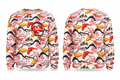 Electric Marlene: sudadera Marlene & Go con carpas koi, vistas frontal y trasera.