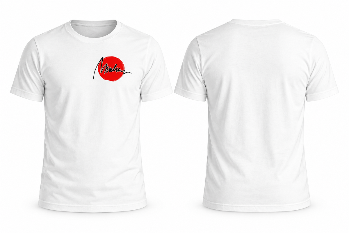 Red Sun Minimal — vistas frontal y trasera de la camiseta sin modelo.
