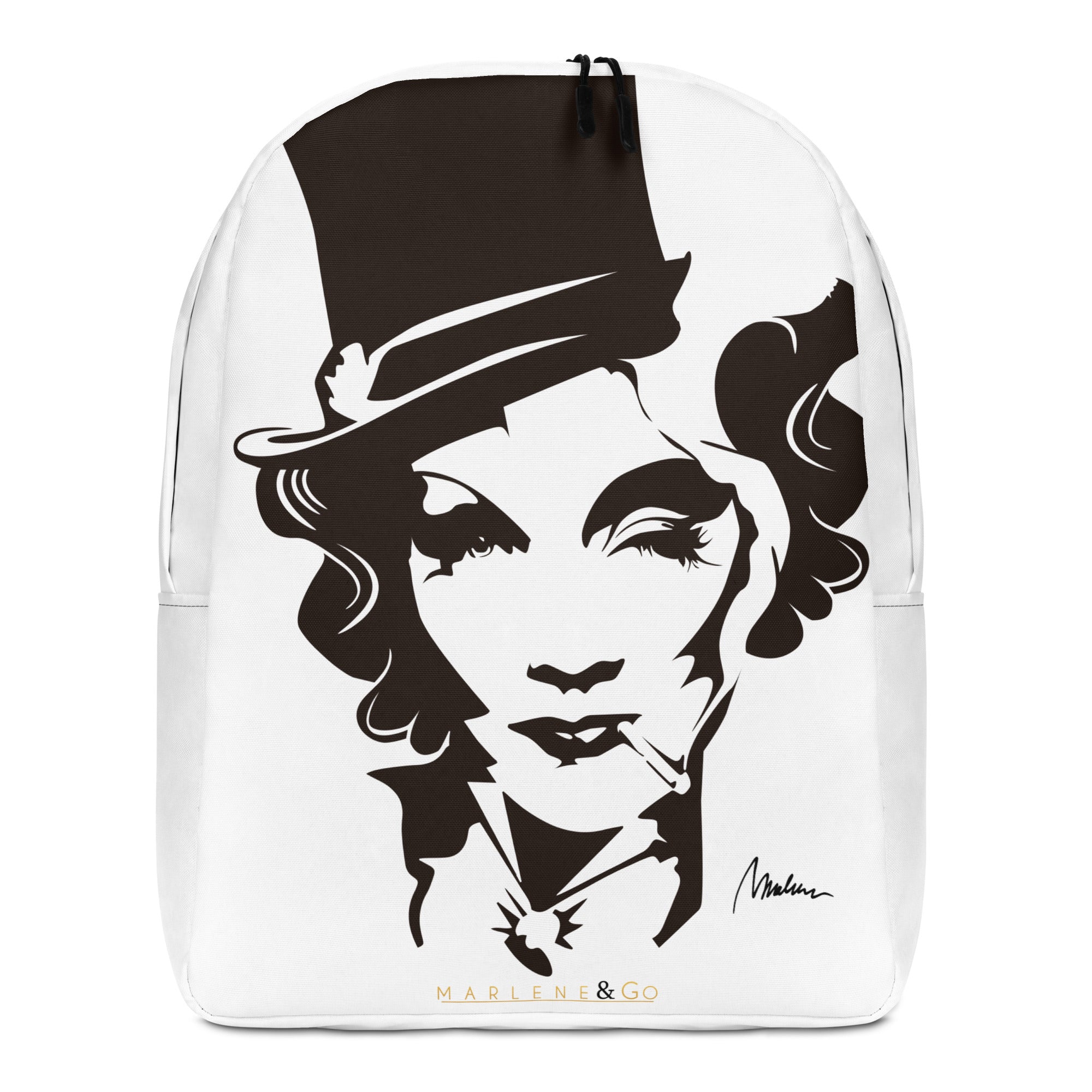 Mochila Marlene Portrait — blanco y negro — vista principal del diseño