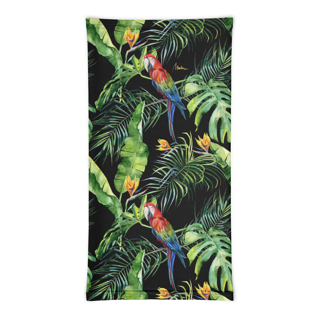 Braga de cuello Marlene — loros tropicales — vista principal del diseño