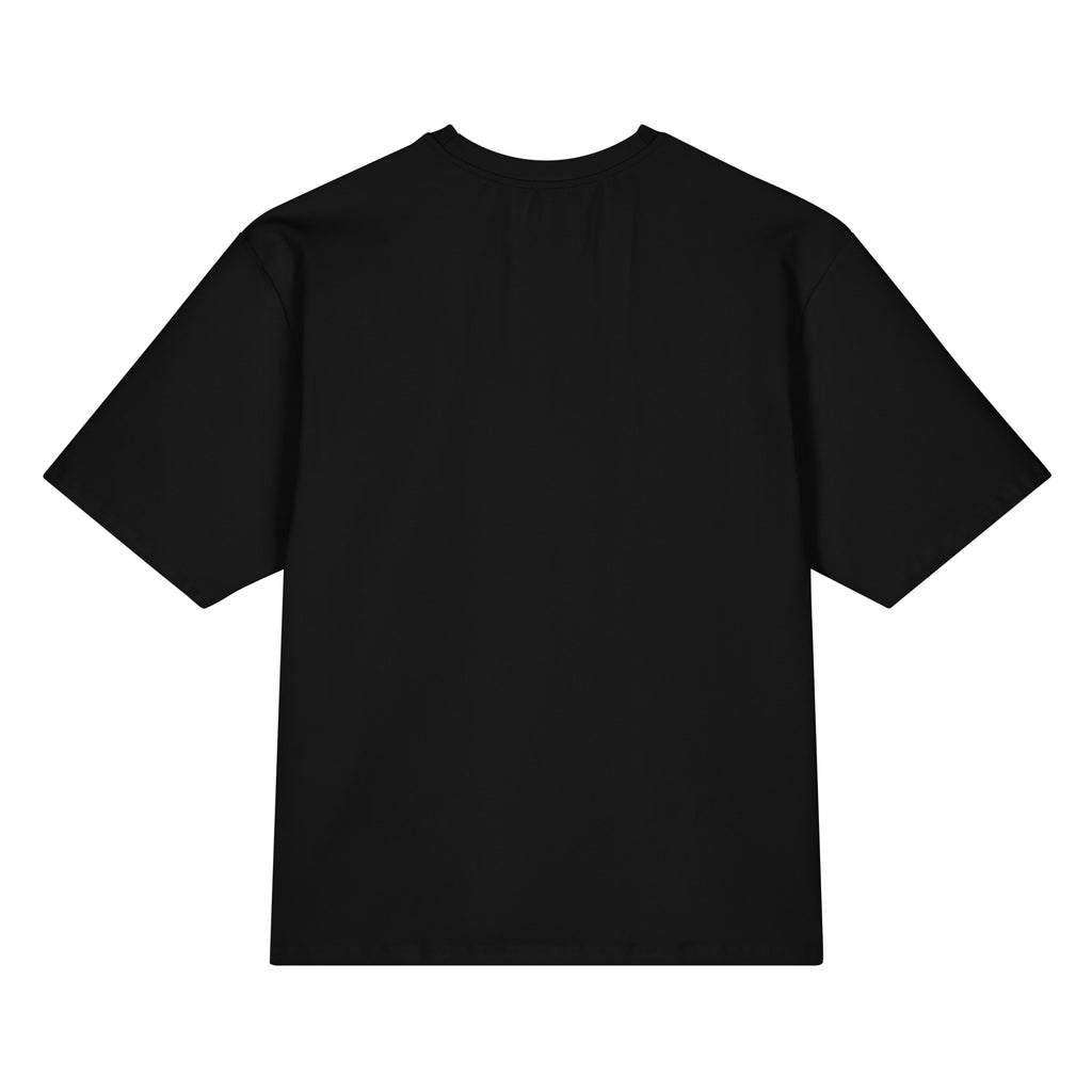 Espalda lisa negra de la camiseta oversize Pulso Salvaje de Marlene & Go.