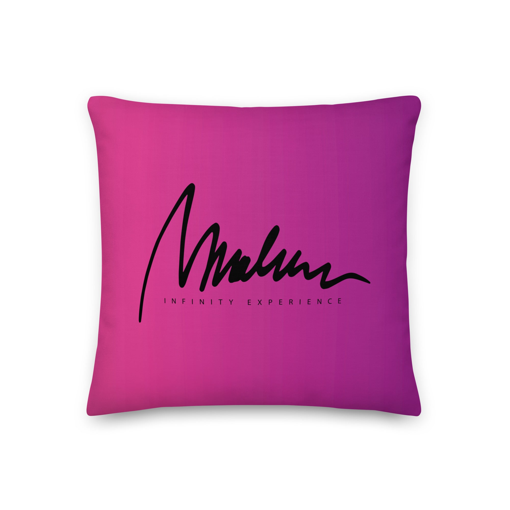Cojín prémium Marlene Pink — 18 × 18 pulgadas, vista trasera