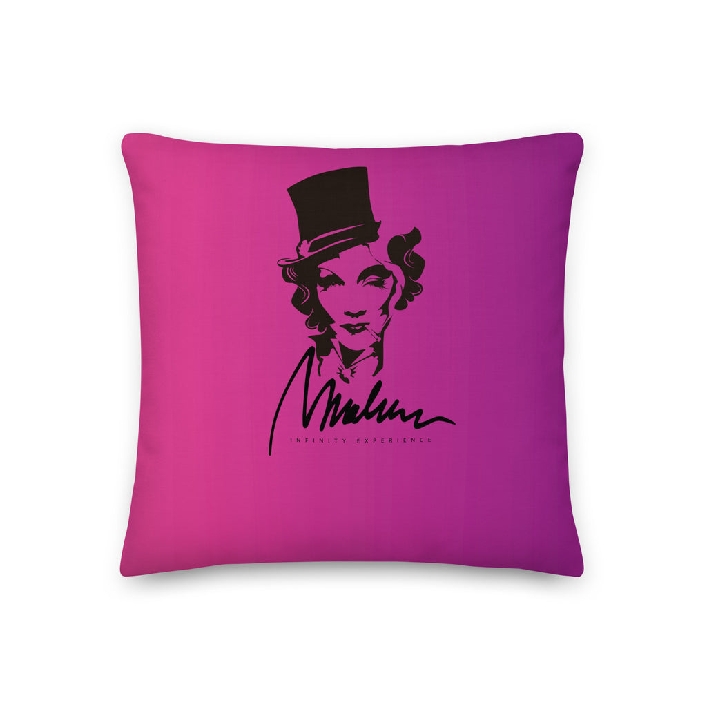 Cojín prémium Marlene Pink — 18 × 18 pulgadas, vista frontal