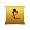 Cojín prémium Marlene Gold — 18 × 18 pulgadas, vista frontal