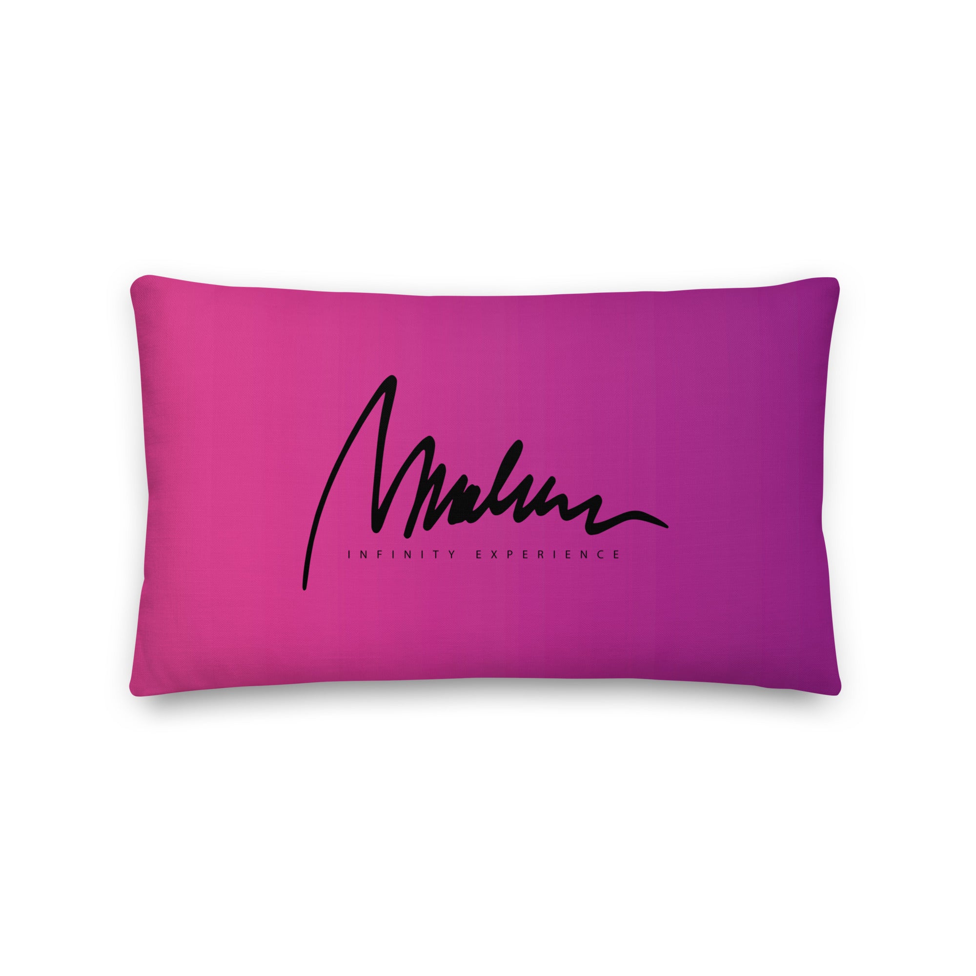 Cojín prémium Marlene Pink — 20 × 12 pulgadas, vista trasera