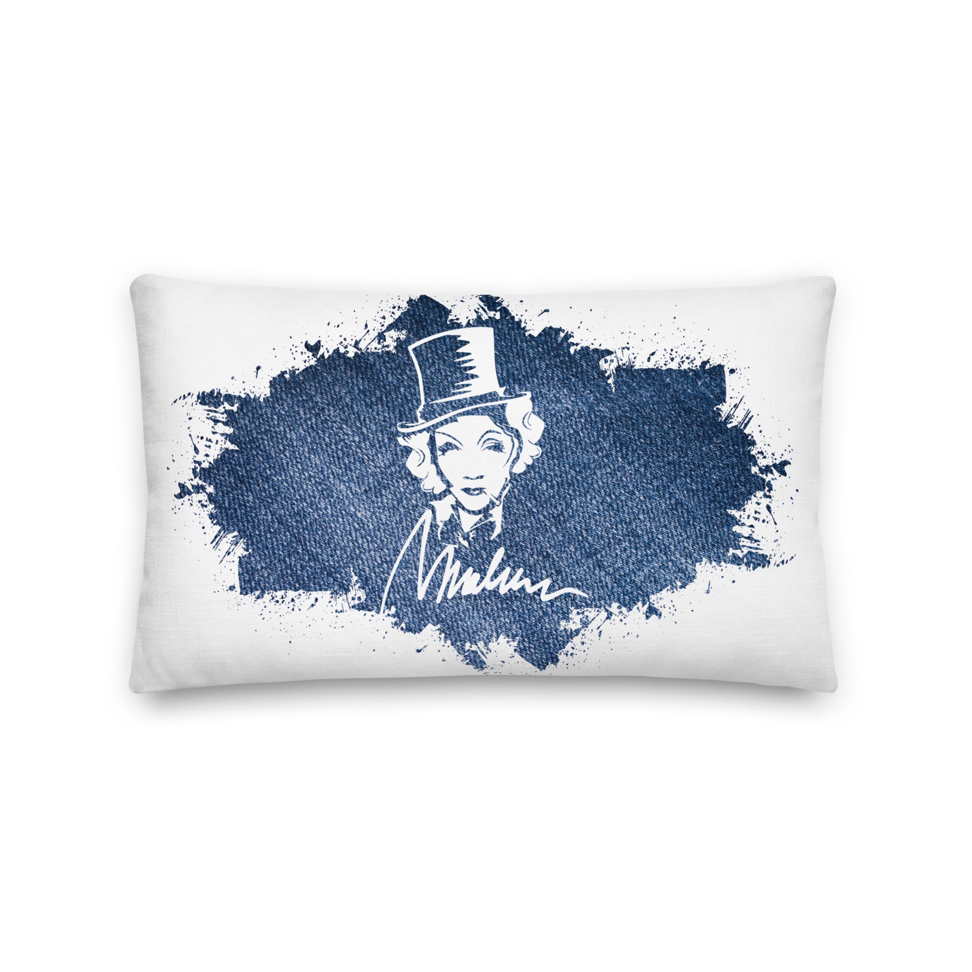 Cojín prémium Marlene efecto denim — 20 × 12 pulgadas, vista frontal