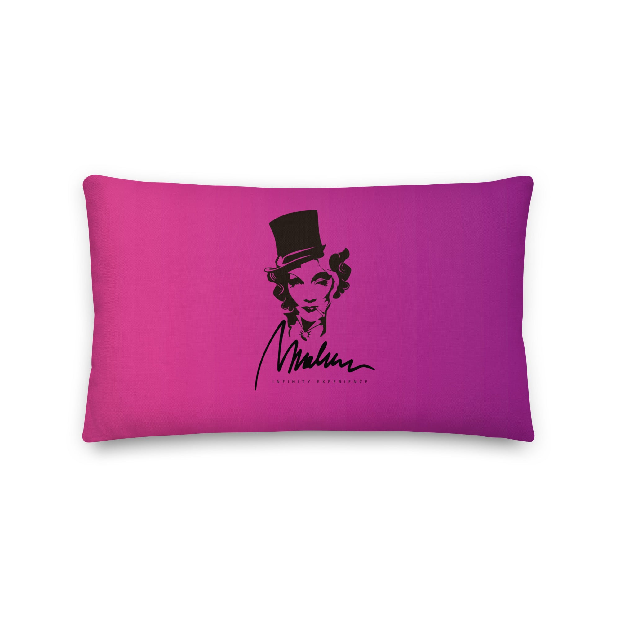 Cojín prémium Marlene Pink — 20 × 12 pulgadas, vista frontal