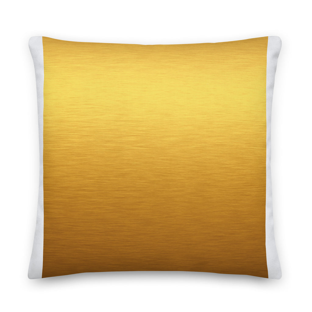 Cojín prémium Marlene Gold — 22 × 22 pulgadas, vista trasera