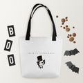 Classic Icon Carry: bolsa blanca con retrato negro de Marlene y asas negras, vista frontal.