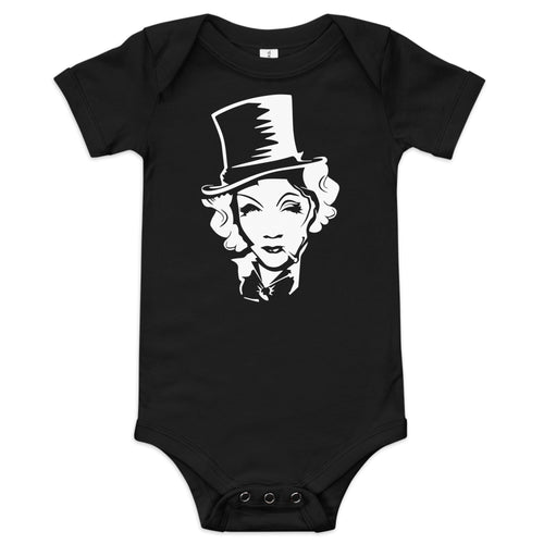 Body de bebé Marlene Portrait — negro — vista principal del diseño