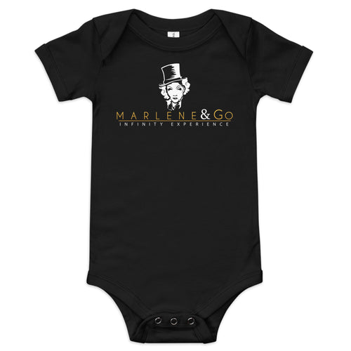 Body de bebé Marlene Logo Gold — negro — vista principal del diseño