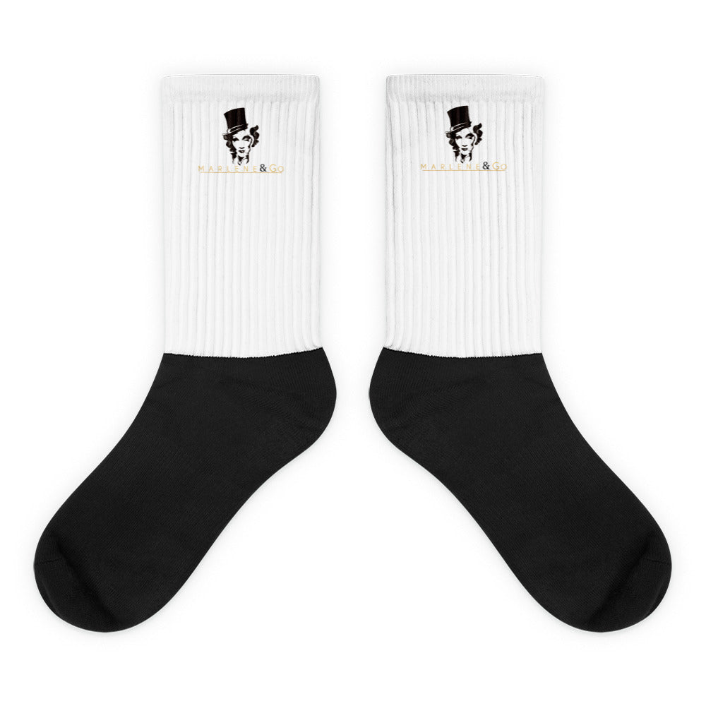 Calcetines Marlene Portrait — blanco y negro — vista principal del diseño