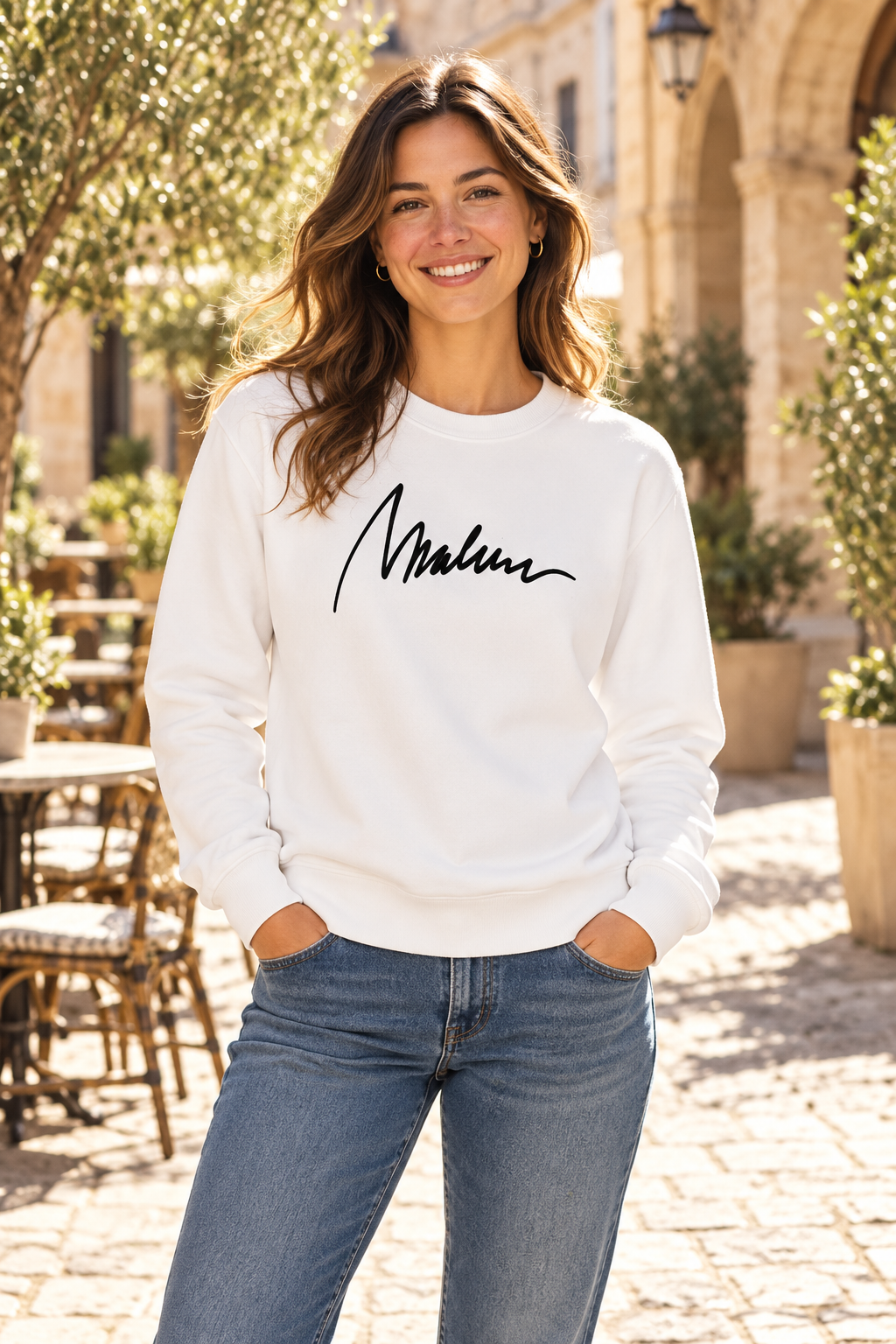 Silver Muse — Sudadera de firma negra