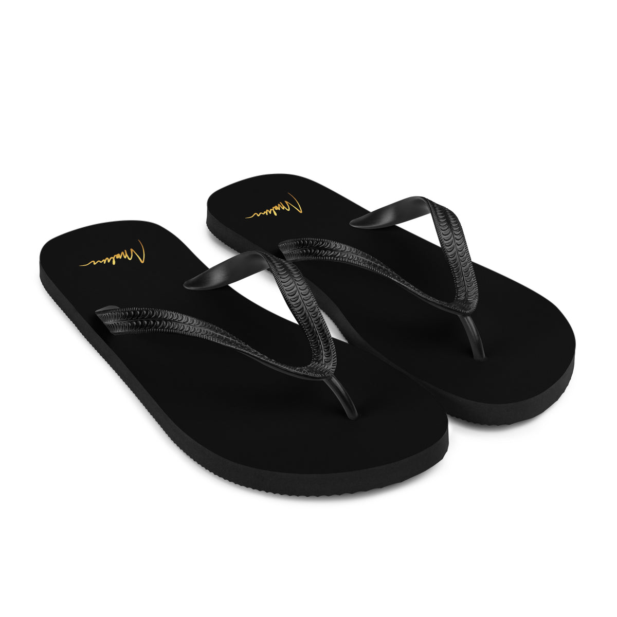 Chanclas Gold Signature de Marlene & Go — vista frontal derecha