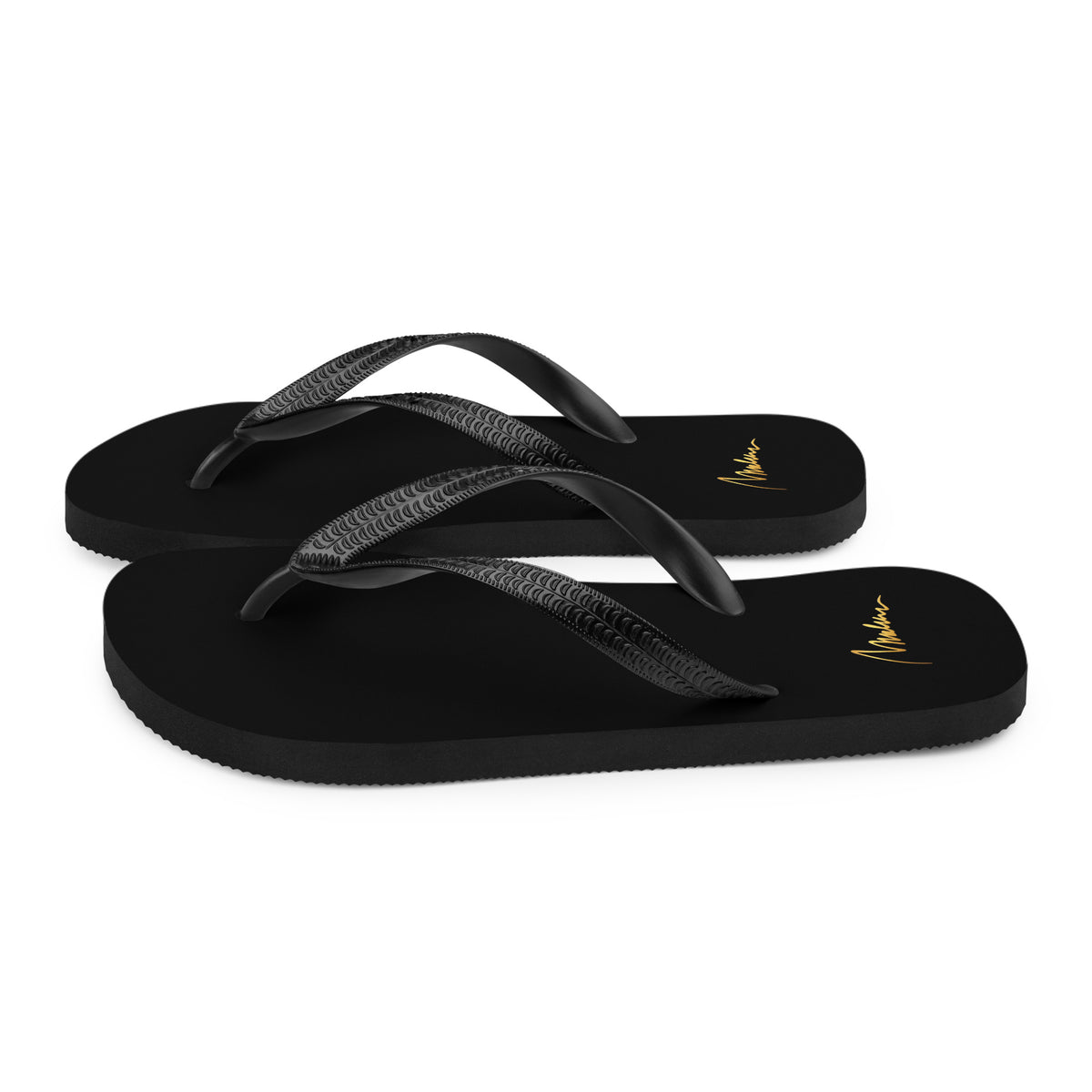 Chanclas Gold Signature de Marlene & Go — vista lateral izquierda