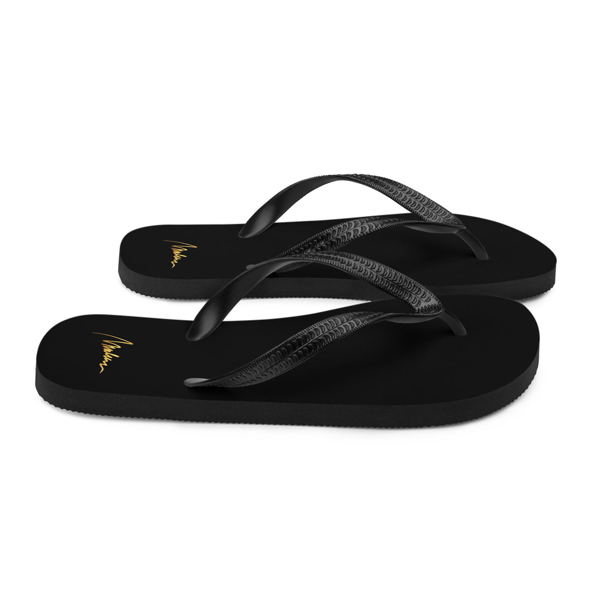 Chanclas Gold Signature de Marlene & Go — vista lateral derecha