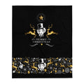 Manta suave Marlene de Navidad en negro y dorado — vista frontal