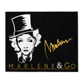 Manta suave Marlene Signature en negro y dorado — vista frontal