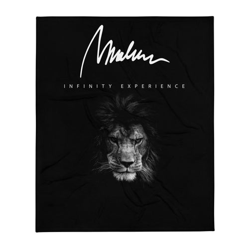 Manta suave Marlene Lion en negro — vista frontal