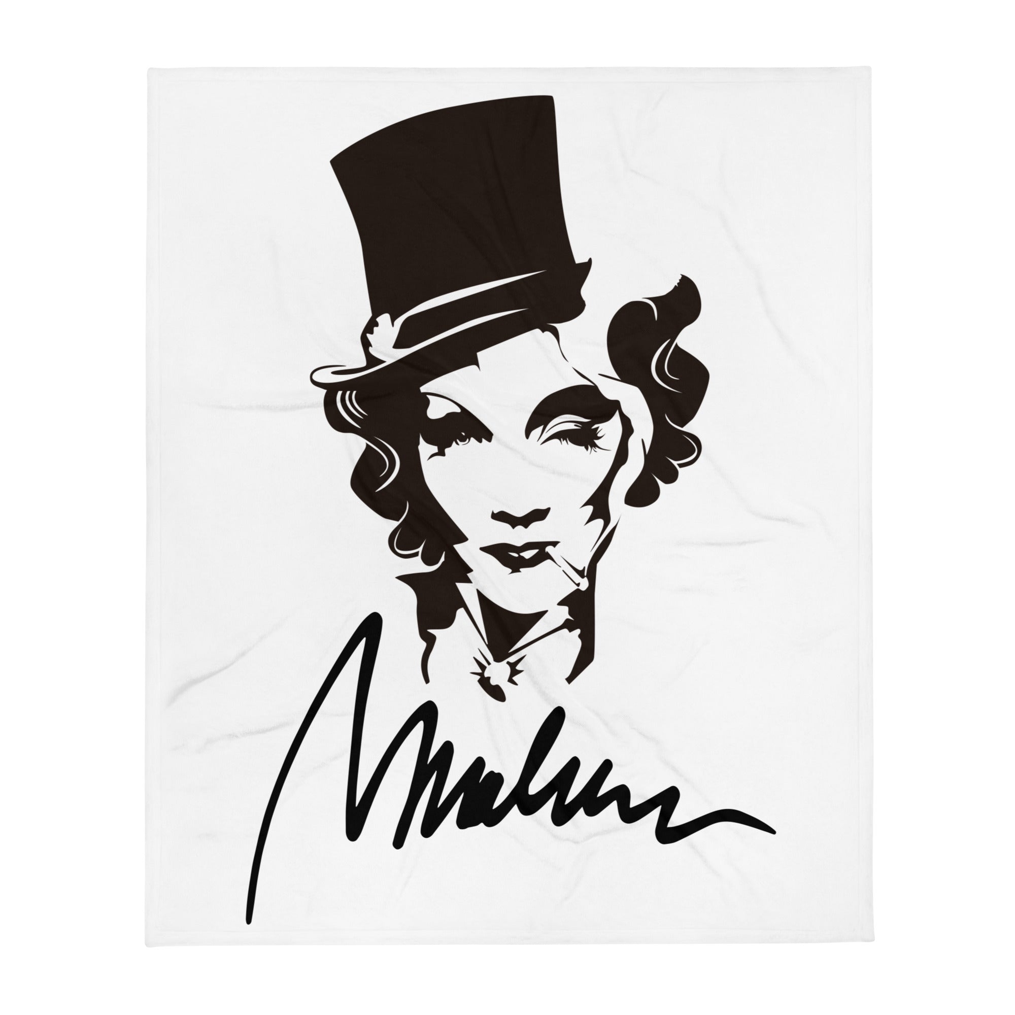 Manta suave Marlene Portrait en blanco y negro — vista frontal