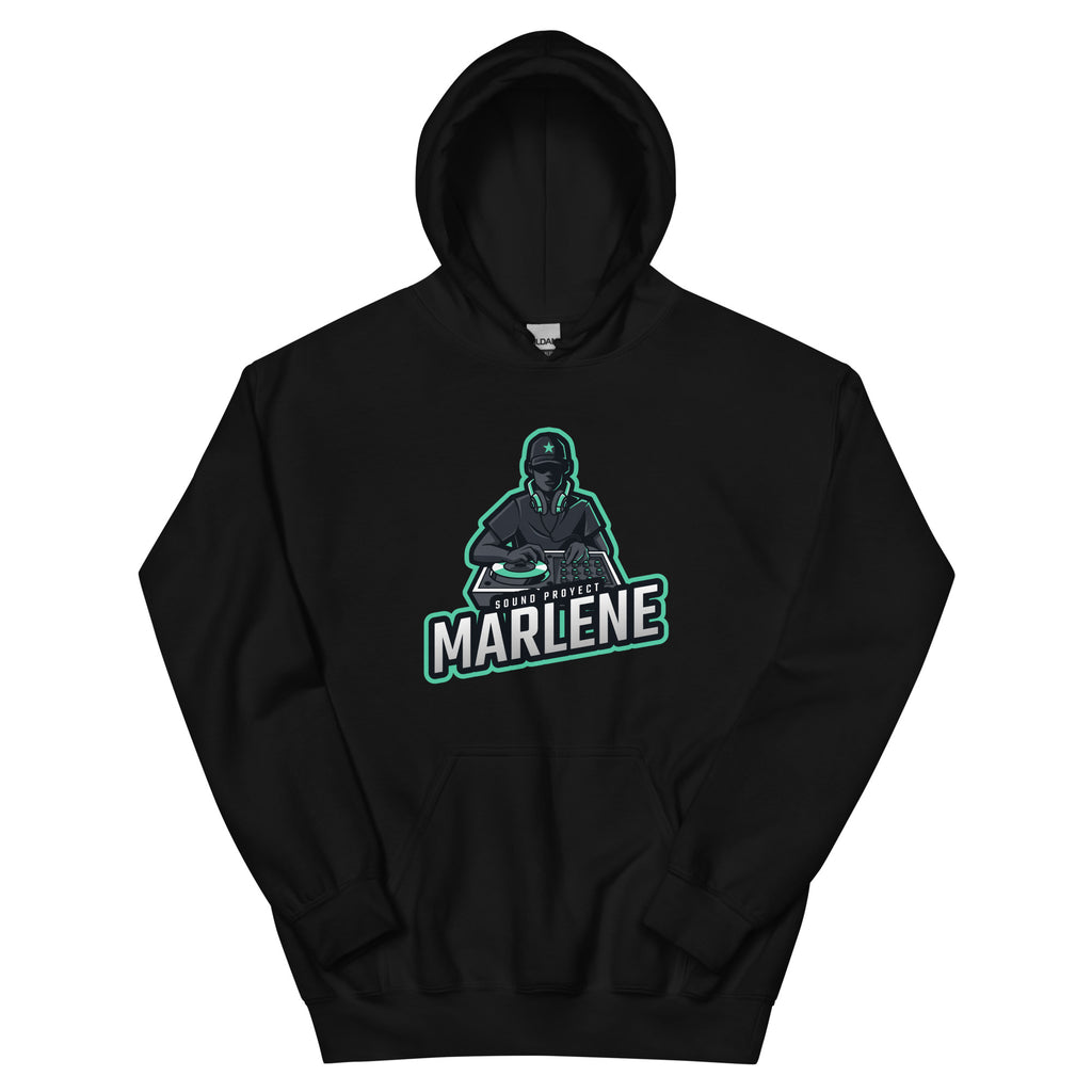 Sudadera con capucha Marlene — negro, edición 01 — vista principal del diseño