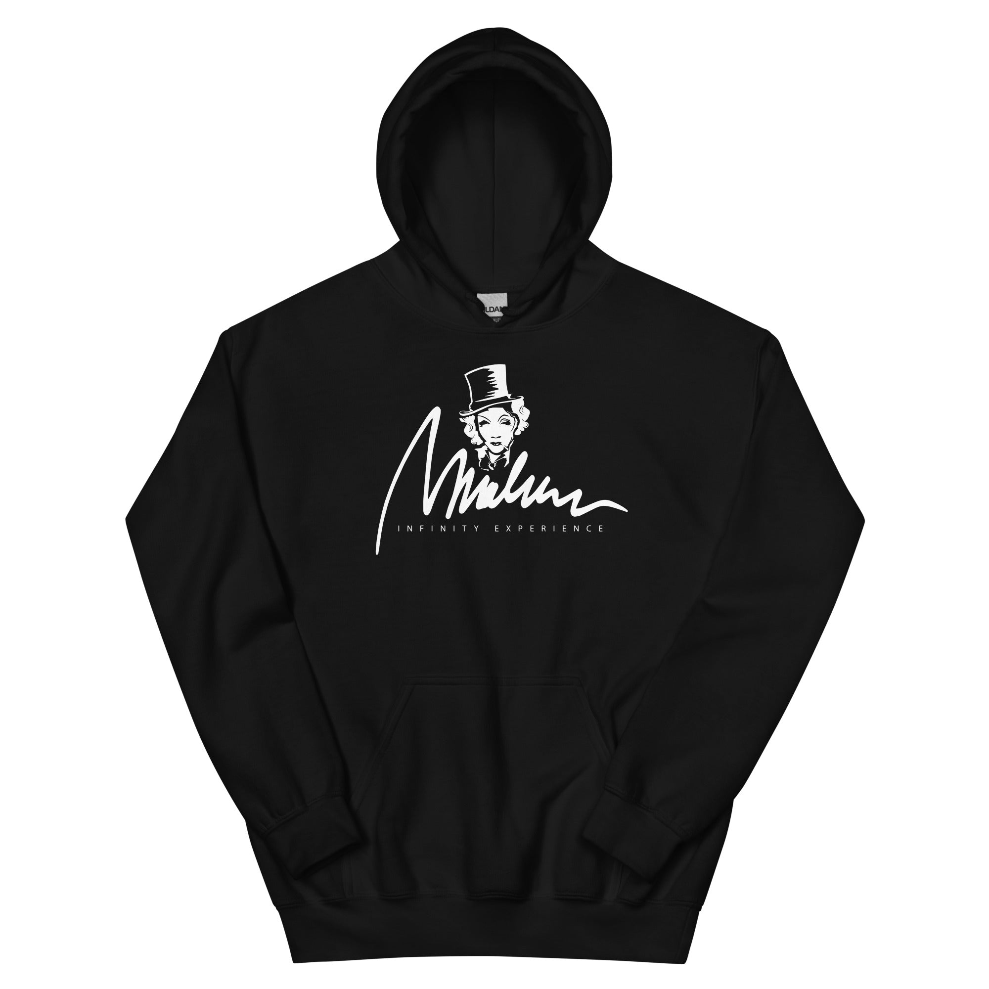 Sudadera con capucha Marlene — negro, edición 13 — vista principal del diseño