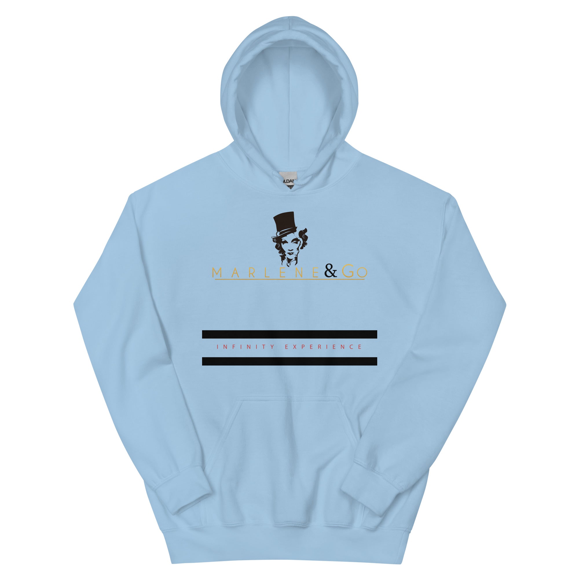 Sudadera con capucha Marlene — azul claro, edición 06 — vista principal del diseño