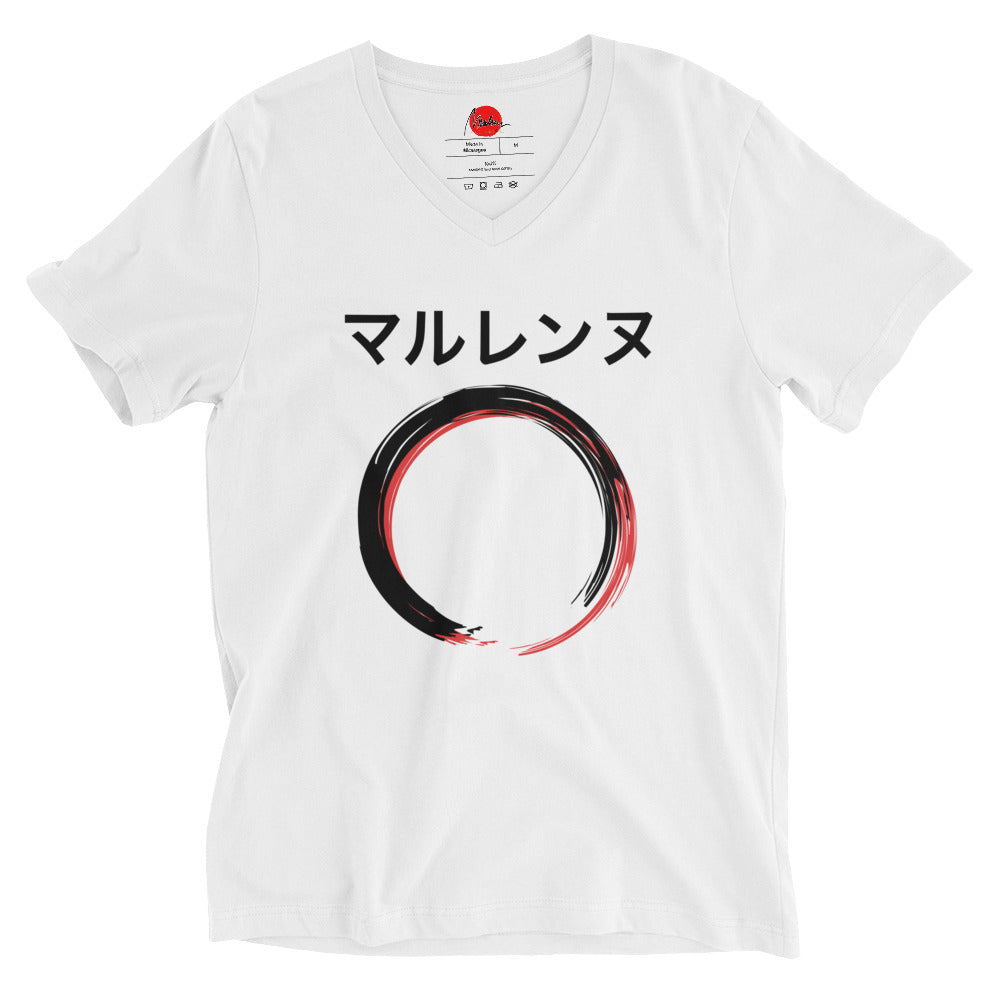 Camiseta de pico Marlene — círculo japonés — vista principal del diseño