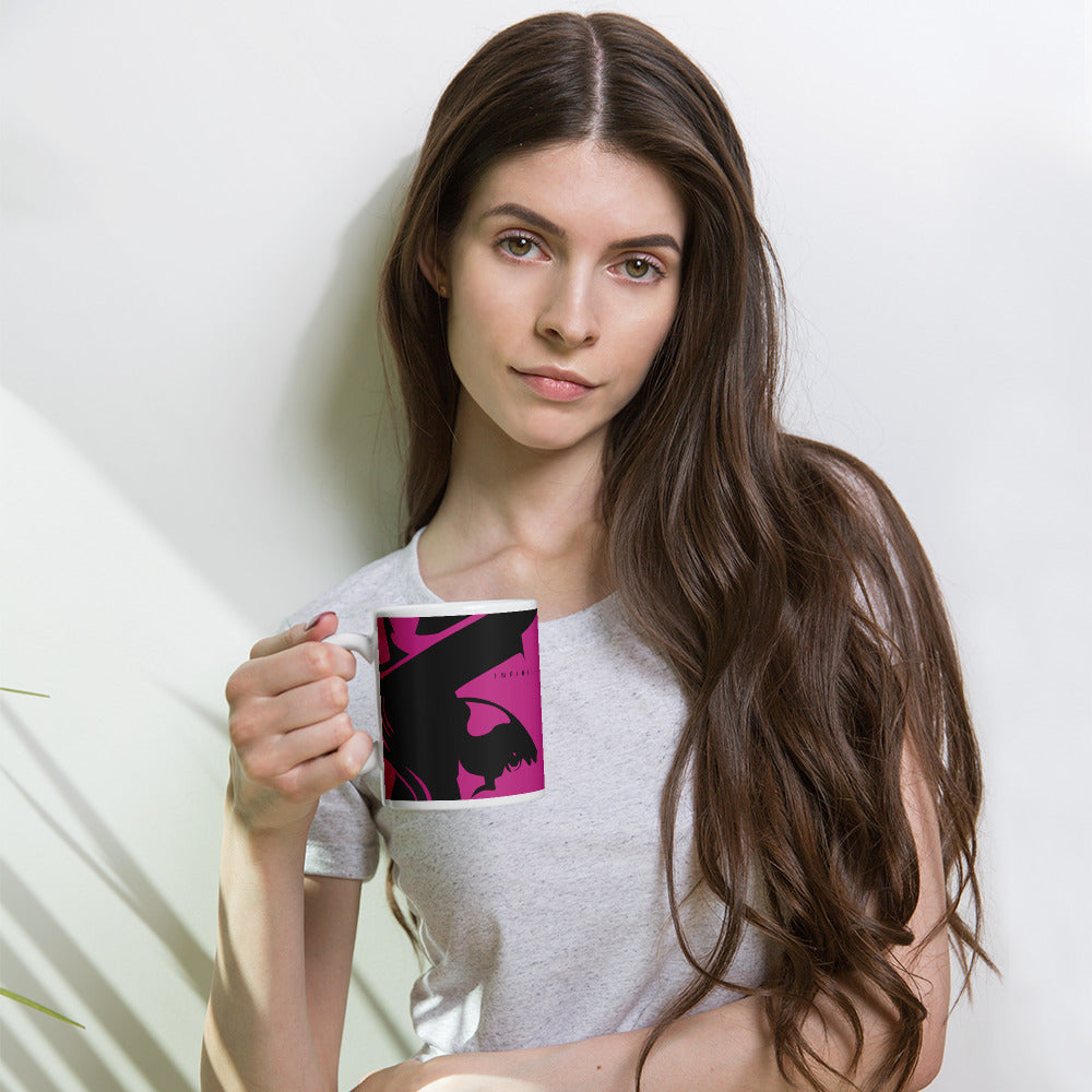 Taza blanca Marlene Infiniti Pink — vista principal del diseño